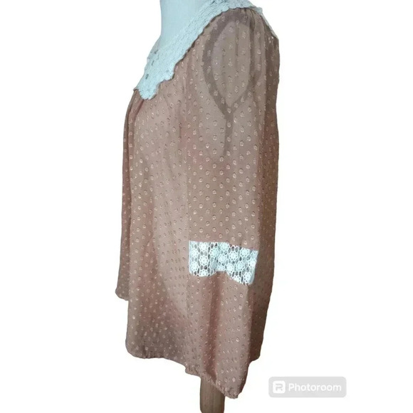 Daniel Rainn Top Bohemian Crochet Sheer Fairycore Festival Cottagecore Sz Medium - Picture 2 of 7